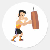Boxertraining mit Stanzbeutel Runder Aufkleber (Vorderseite)
