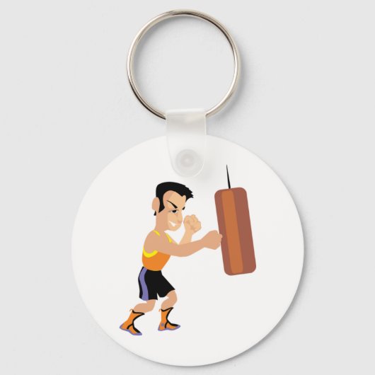 Boxertraining mit Stanzbeutel Schlüsselanhänger (Vorderseite)