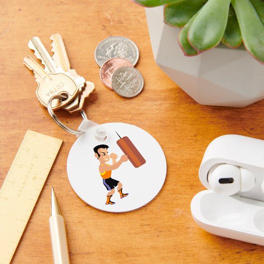 Boxertraining mit Stanzbeutel Schlüsselanhänger