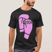 Boxerweibchen Boxing Pink Boxhandschuhe T-Shirt (Vorderseite)