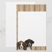Boxerwelpen-Leoparddruck stationär Briefpapier (Vorne/Hinten)