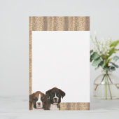 Boxerwelpen-Leoparddruck stationär Briefpapier (Stehend Vorderseite)
