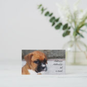 Boxerwelpen-Visitenkarte Visitenkarte (Stehend Vorderseite)