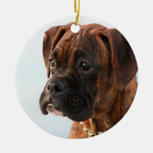 Boxerwelpenverzierung Keramik Ornament