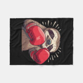 Boxfauler Faultier mit Boxhandschuhen Kickboxen Lu Fleecedecke (Vorderseite (Horizontal))