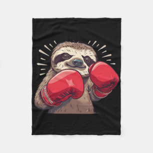 Boxfauler Faultier mit Boxhandschuhen Kickboxen Lu Fleecedecke