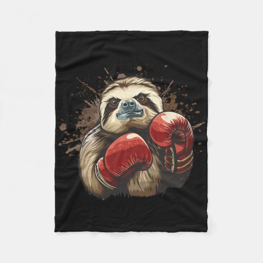 Boxfauler mit Boxhandschuhen Kickboxen Lustig B Fleecedecke (Vorderseite)
