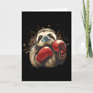 Boxfauler mit Boxhandschuhen Kickboxen Lustig B Karte