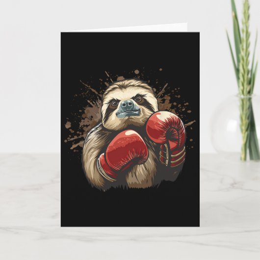 Boxfauler mit Boxhandschuhen Kickboxen Lustig B Karte (Vorderseite)
