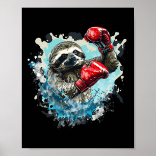 Boxfauler mit Boxhandschuhen Kickboxen Lustig B Poster