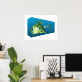 Boxfish - Designgradientenblauer Hintergrund | Poster (Heimbüro)