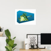 Boxfish - Designgradientenblauer Hintergrund | Poster (Heimbüro)
