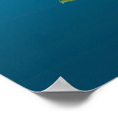 Boxfish Nah-up! Gradient-blauer Hintergrund | Poster (Ecke)