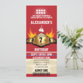 Boxgürtel-Ticket Geburtstagsfeier Einladung (Stehend Vorderseite)