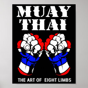 Boxhandschlag-Kickboxen Die Kunst der 8 Gliedmaßen Poster