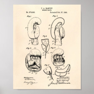 Boxhandschuh 1896 Patentkunst - Alte Peper Poster