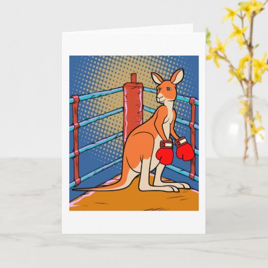 Boxhandschuh Boxen Kangaroo Kämpfen Karte (Gelbe Blume)