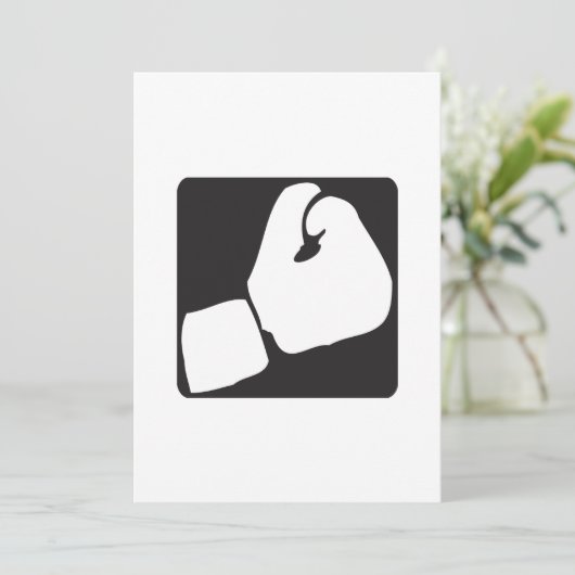 Boxhandschuh Einladung (Stehend Vorderseite)