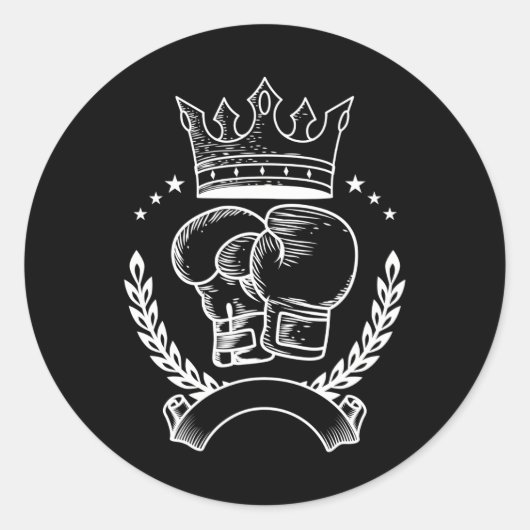 Boxhandschuh-Kronenboxer-Trainer-Kampf Sport Runder Aufkleber (Vorderseite)