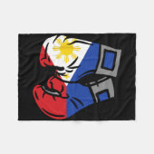 Boxhandschuh mit der Flagge der Philippinen Fleecedecke (Vorderseite (Horizontal))
