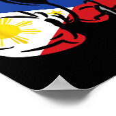 Boxhandschuh mit der Flagge der Philippinen Poster (Ecke)