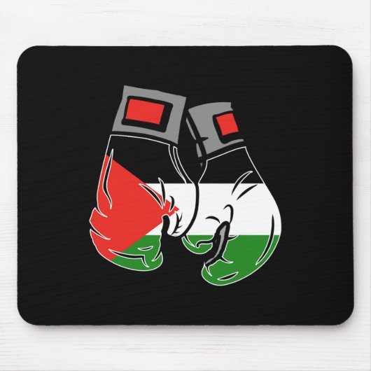 Boxhandschuh mit der Flagge Palästinas Mousepad (Vorne)