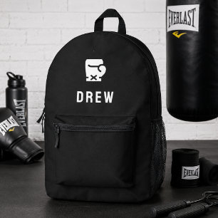 Boxhandschuh Moderner Schwarzer Name Boxer Bedruckter Rucksack