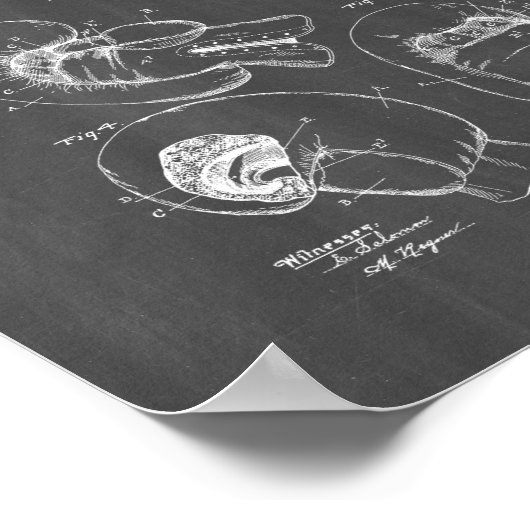Boxhandschuh-Patent - Chalkboard Poster (Ecke)