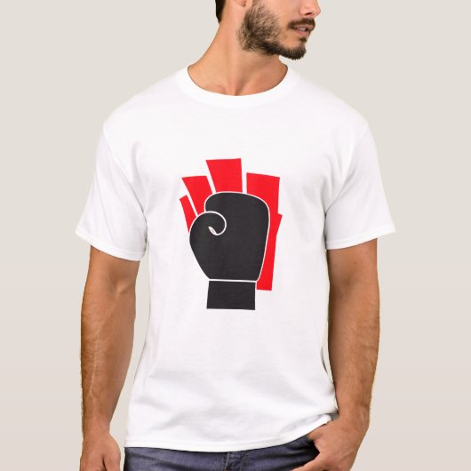 Boxhandschuh Silhouette Mit Kraftvollen Strahlen T-Shirt (Vorderseite)