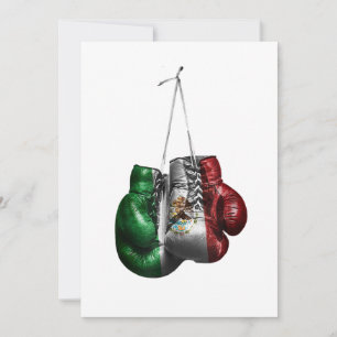Boxhandschuh T-Shirt - Mexiko Vintage-Flagge Einladung