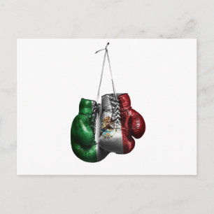 Boxhandschuh T-Shirt - Mexiko Vintage-Flagge Feiertagspostkarte