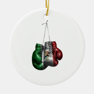 Boxhandschuh T-Shirt - Mexiko Vintage-Flagge Keramik Ornament