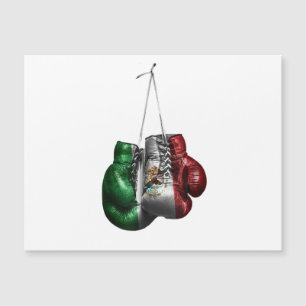 Boxhandschuh T-Shirt - Mexiko Vintage-Flagge Magnetkarte