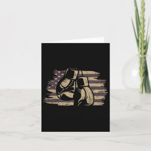 Boxhandschuhe amerikanische Flagge Retro Old Schoo Karte