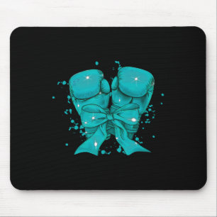 Boxhandschuhe Aquamarine Ribbon Zervikale Krebsvor Mousepad