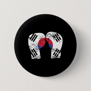 Boxhandschuhe Boxer Koreanische Flagge Südkorea Button