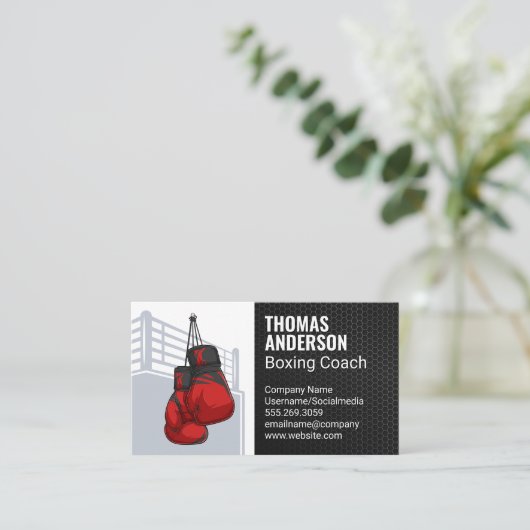 Boxhandschuhe | Boxring Visitenkarte (Stehend Vorderseite)
