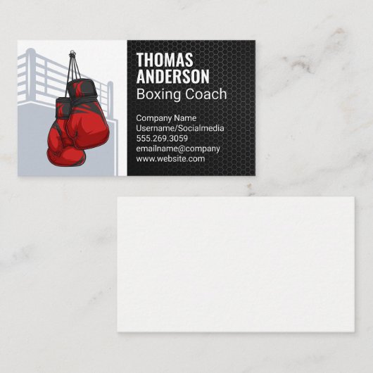 Boxhandschuhe | Boxring Visitenkarte (Vorne/Hinten)