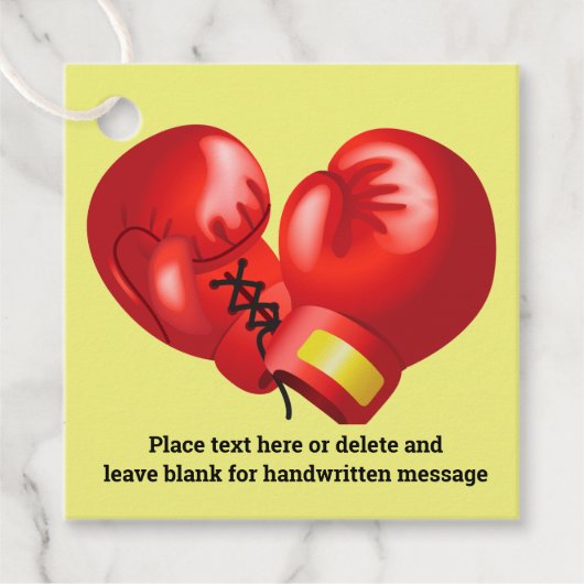 Boxhandschuhe Design Fevor Card Geschenkanhänger (Vorderseite)