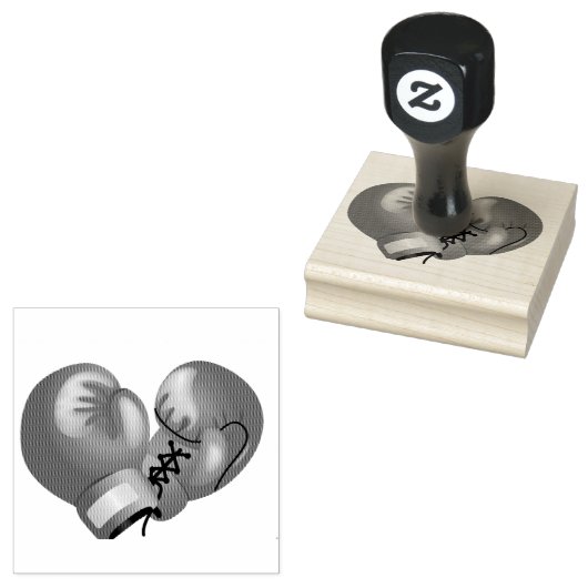 Boxhandschuhe Design Holz Briefmarke Gummistempel (Stempel)