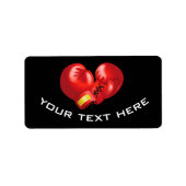 Boxhandschuhe, Design-Labels Adressaufkleber (Vorne)