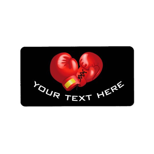 Boxhandschuhe, Design-Labels Adressaufkleber (Vorne)
