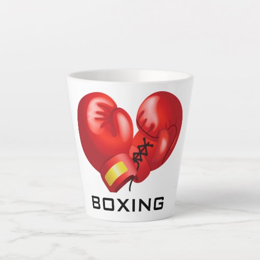 Boxhandschuhe Design Latte Cup Milchtasse (Vorderseite)