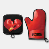 Boxhandschuhe Design Oven Mitt & Pot Holder Set (Vorderseite)