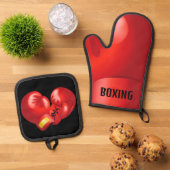 Boxhandschuhe Design Oven Mitt & Pot Holder Set (Oben Unten)