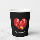 Boxhandschuhe Design Paper Cup Pappbecher (Rückseite)