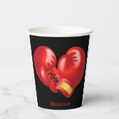 Boxhandschuhe Design Paper Cup Pappbecher (Rückseite)