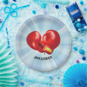 Boxhandschuhe Design Paper Party Plate Pappteller (Party)