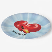 Boxhandschuhe Design Paper Party Plate Pappteller (Schrägansicht)