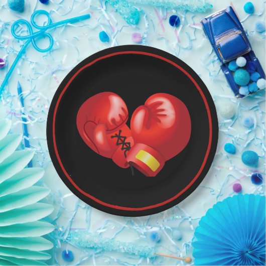 Boxhandschuhe Design Paper Party Plate Pappteller (Party)